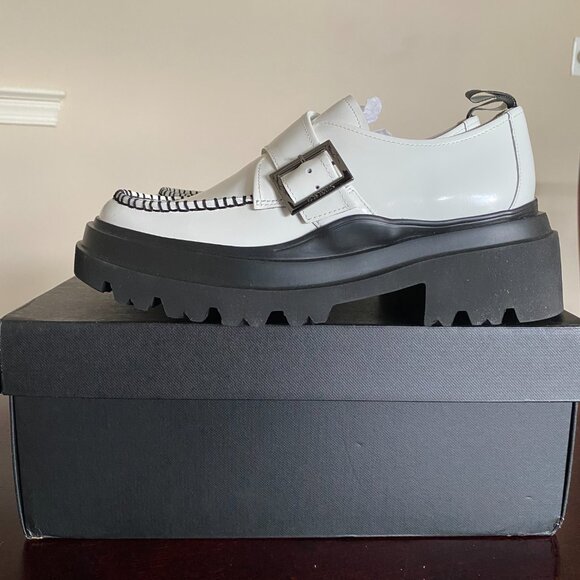 Platform Derby Loafers - G.H. Bass, size 9, blk/wht - Picture 2 of 4